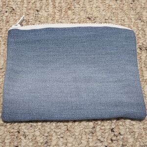Blue Denim Pouch With Floral Lining